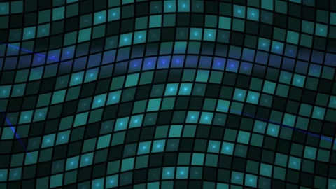 Glowing blue green digital screen pixels. Stock Footage 340016865