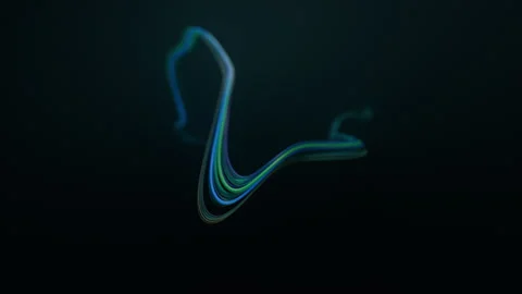 Glowing Blue-Green Light Wave Loop Stock Footage 319501422