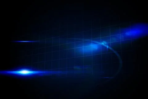Glowing blue grid on black background Stock Photos