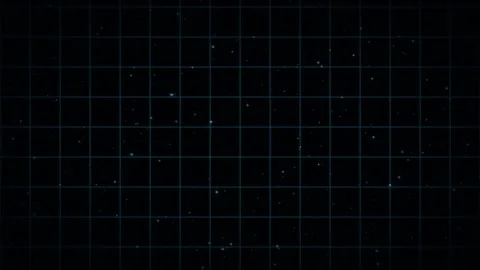 Glowing blue grid lines and dots on black background Stock Footage 337533745