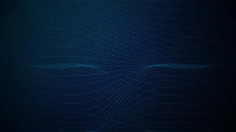 Glowing blue grid lines form undulating wave patterns in motion Stock Footage 342215576
