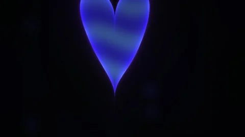 Glowing Blue Heart Shape Pulsing Against Dark Background. Stock Footage 341806794