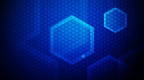 Glowing blue hexagon Stock Footage 45299859