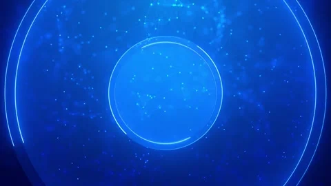 Glowing blue HUD circle visual with connected dots, network lines, and bright fu Stock Footage 340549734