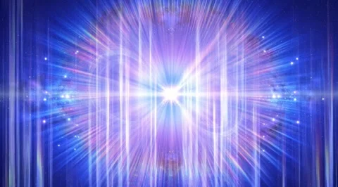 Glowing blue infinity symbol in deep space Stock Footage 331458796