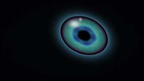 Glowing blue iris against dark background Stock Footage 339678970