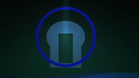 Glowing blue keyhole in a dark background. Stock Footage 337506060