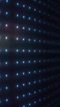Glowing blue LED dot grid fading into darkness, minimal futuristic technolo.. Illustrazione stock
