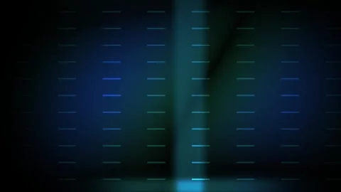 Glowing blue light beam on dark background with grid pattern. Stock Footage 335950777