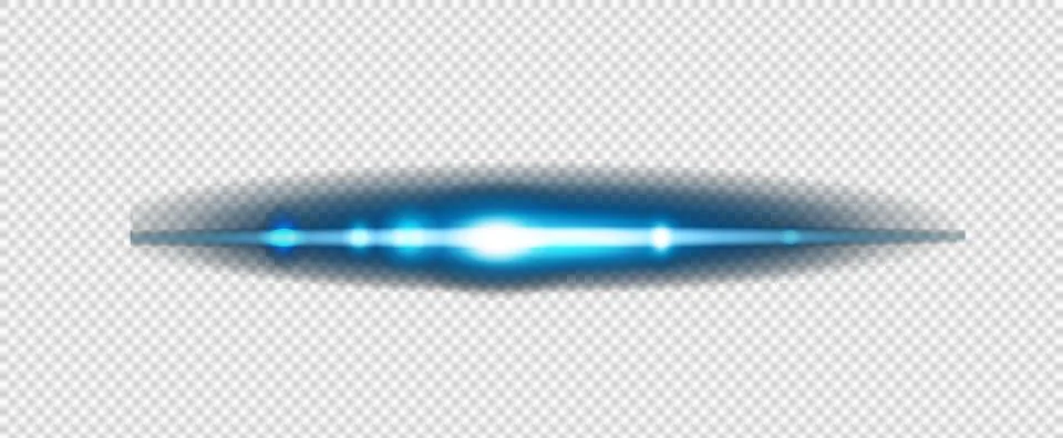 Glowing blue light beam effect with lens flare on white background  abstrac.. Stock Photos