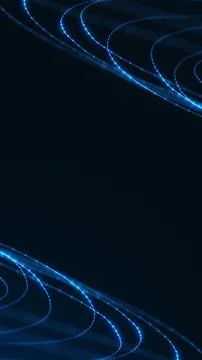 Glowing blue light curves frame a dark vertical background, ideal for elega.. Stock-Illustration