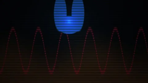 Glowing blue light on a dark background with triangular shapes. Stock Footage 336695582