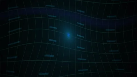 Glowing blue light in a dark digital grid background with futuristic techno.. Stock Footage 336229589