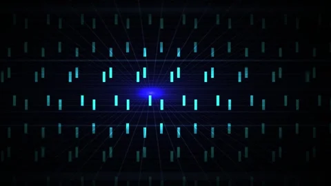 Glowing blue light digital matrix animation. Stock Footage 334877273
