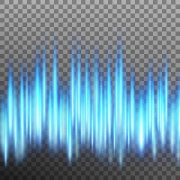 Glowing blue light lines effect, traces on transparent background. EPS 10 vector Illustrazione stock
