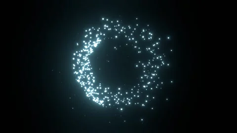 Glowing blue light particles animation moving in opposite circles on solid .. Stock Footage 326165436