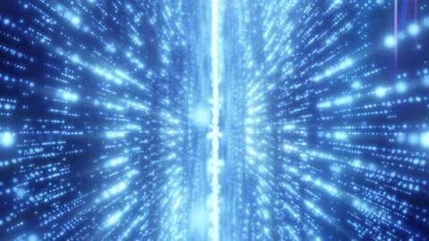 Glowing blue light particles creating a tunnel effect, suggesting motion Stock Illustration