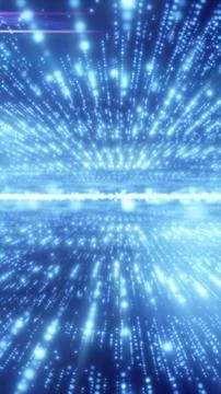Glowing blue light particles creating a tunnel effect, suggesting motion and  Stock Photos