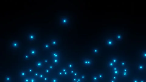 Glowing blue light particles, orbs rising on a black background Vidéo 333217929
