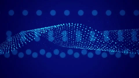 Glowing blue light particles undulate in a seamless loop Stock Footage 341401769