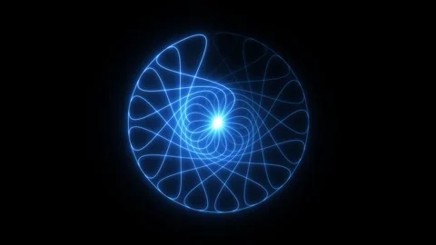 Glowing blue light sphere with swirling energy lines Stock Footage 346577434
