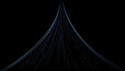 Glowing Blue Light Streaks: Upward Particle Convergence Stock Footage 343551733