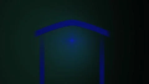 Glowing blue light through archway in darkness. Stock Footage 337461653