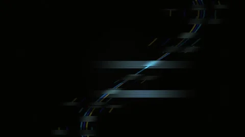 Glowing Blue Light Trails on Black. Stock Footage 334523724
