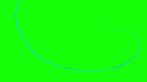 Glowing blue light trails moving across a vibrant green screen background Stock Footage 346039938