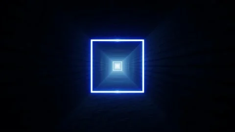 Glowing Blue Light Tunnel Corridor Background Stock Footage 201201914