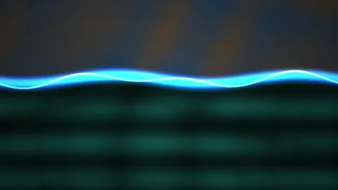 Glowing blue light wave on dark background. Stock Footage 337506593