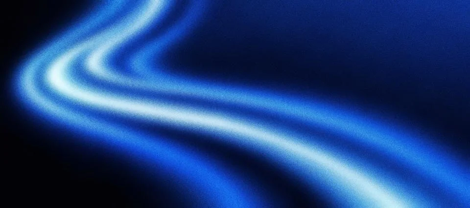 Glowing blue light waves on a textured dark backdrop Stock Illustration
