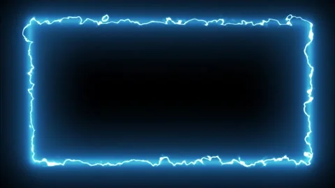 Glowing Blue Lightning Animation Forming Heart Shape Circle and Border Vídeos de archivo 334988804