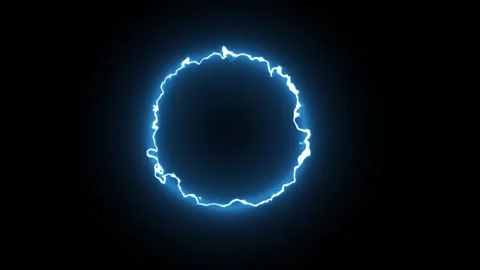 Glowing Blue Lightning Animation Forming Heart Shape Circle and Border Vídeos de archivo 334989475