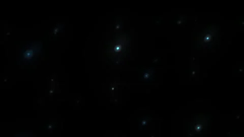 Glowing blue lights in black space. Stock Footage 335354414