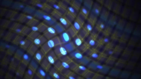 Glowing blue lights in a spiral pattern on a dark background with grid lines. Stock Footage 335951206