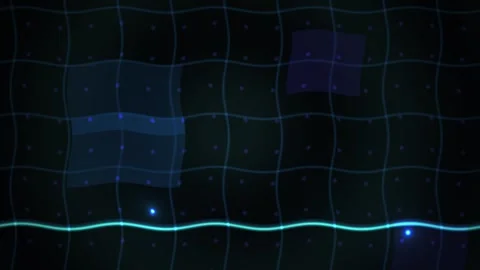 Glowing blue line on grid background. Stock Footage 335354643