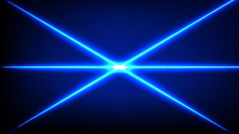 Glowing blue line laser with dynamic light effects for abstract background Stock Illustration