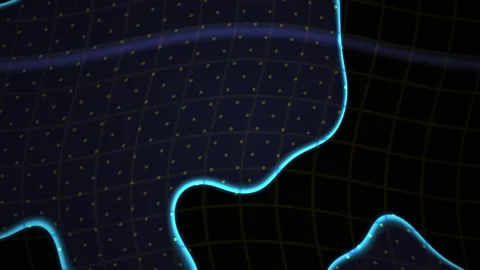 Glowing blue lines on a black background with grid pattern. Stock Footage 335951188