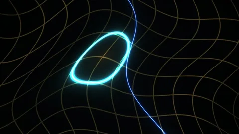 Glowing blue lines on black background with grid pattern. Stock Footage 335951255