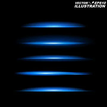 Glowing blue lines on a black background in complete darkness Stock Illustration