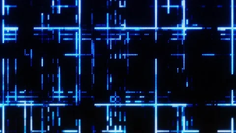 Glowing blue lines create a complex digital pattern Stock Footage 309825621