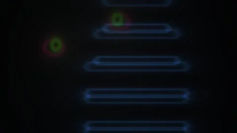 Glowing blue lines on dark background with technology elements. Stock Footage 336229884