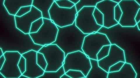 Glowing blue lines forming geometric hexagonal pattern in striking modern design Stock Footage 270412147