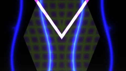Glowing blue lines on hexagon background. Stock Footage 335109359