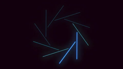 Glowing blue lines radiating from circle design Stock-Footage 317333189