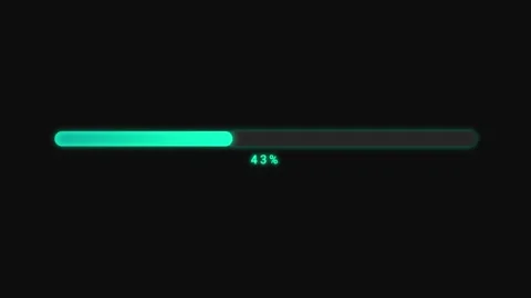 Glowing Blue Loading Bar to 100% Animation on Black Screen 4K Resolution Stock Footage 282187398