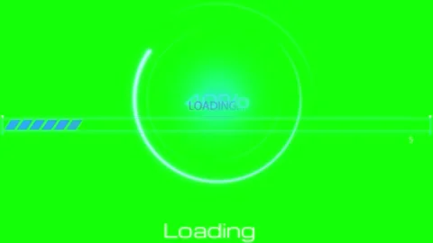 Glowing Blue Loading Circle and Buffering Progress Bar on Green Screen Stock Footage 336656498