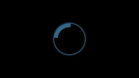 Glowing Blue Loading Circle Animation on Black Screen, 4K Resolution. Stock Footage 268050045