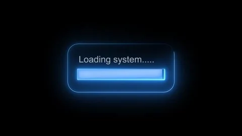 Glowing blue loading system progress bar. Glowing blue loading bar for comp.. Stock Footage 337816702